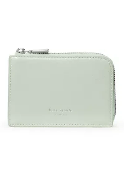 Mini Glazed Leather Zip Card Case