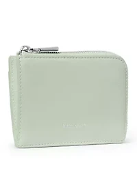 Mini Glazed Leather Zip Card Case