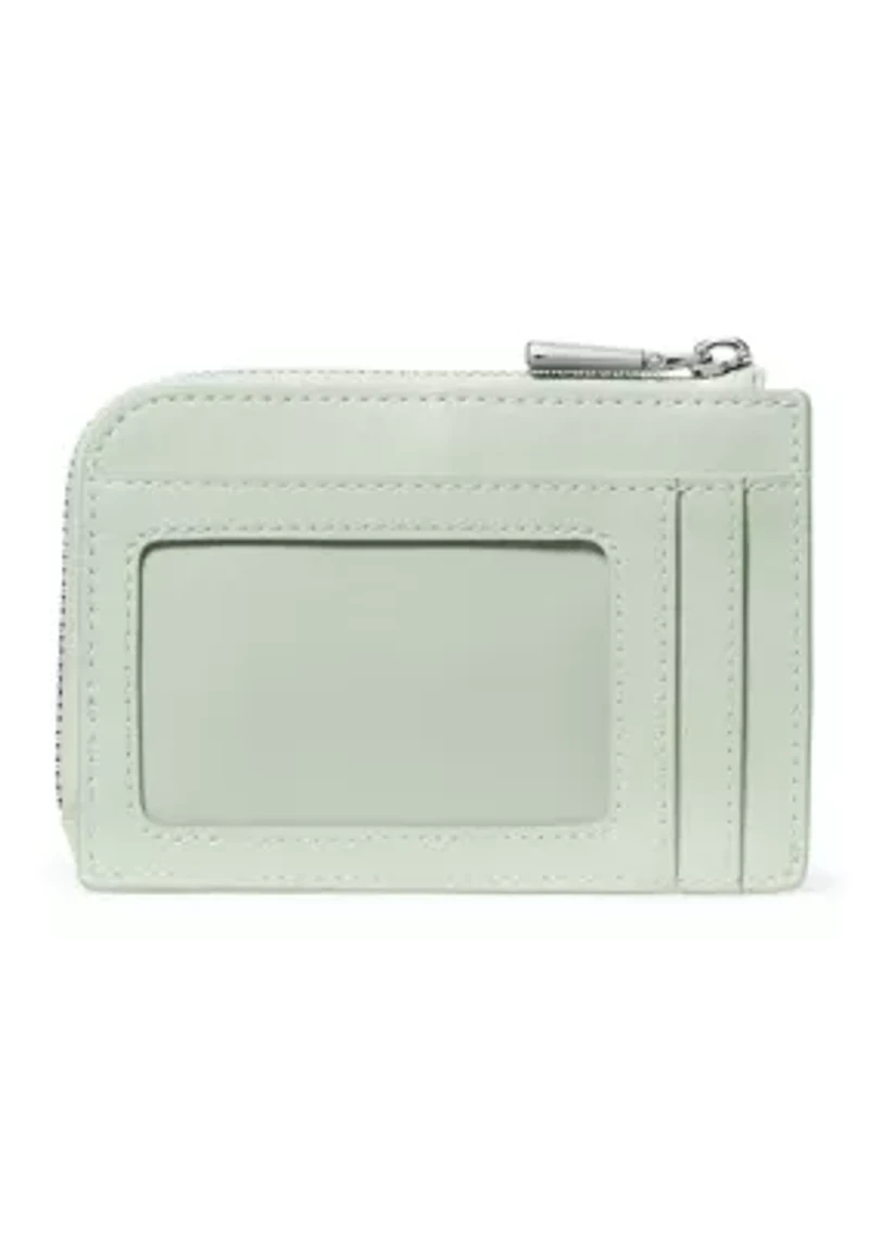 Mini Glazed Leather Zip Card Case