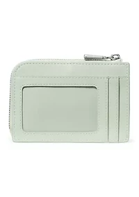 Mini Glazed Leather Zip Card Case