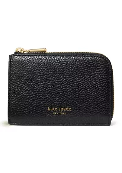 Mini Glazed Leather Zip Card Case