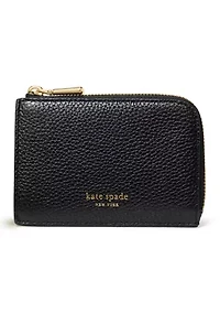 Mini Glazed Leather Zip Card Case