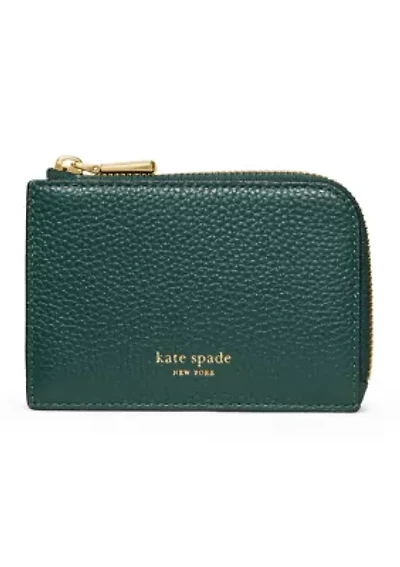 Mini Glazed Leather Zip Card Case