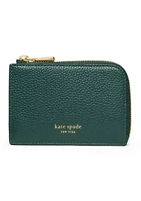 Mini Glazed Leather Zip Card Case