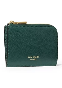 Mini Glazed Leather Zip Card Case