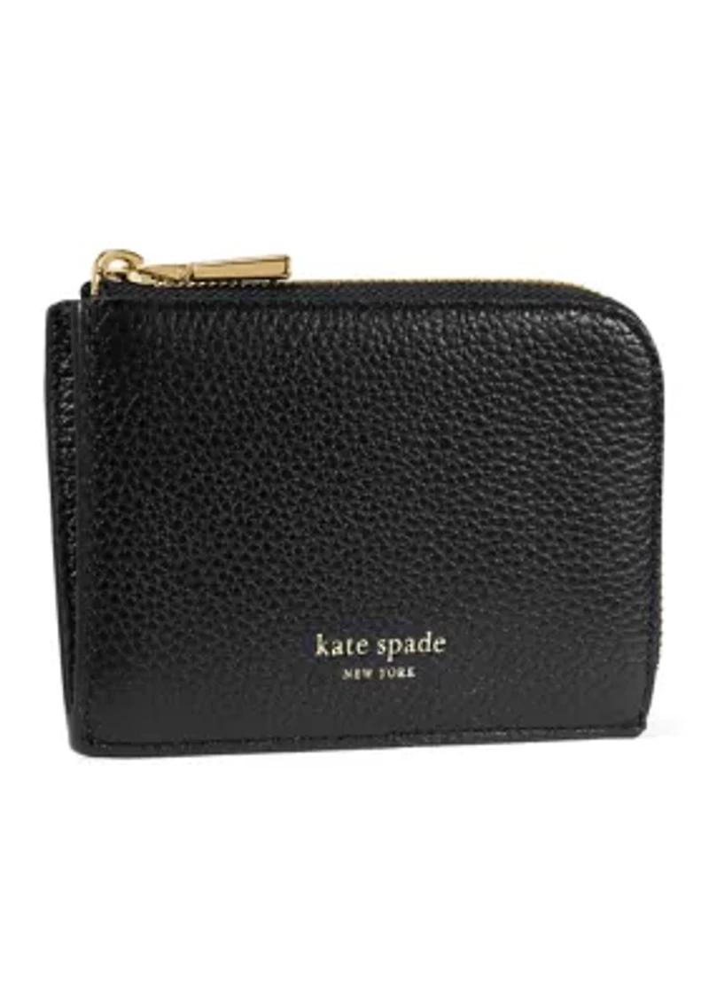 Mini Glazed Leather Zip Card Case