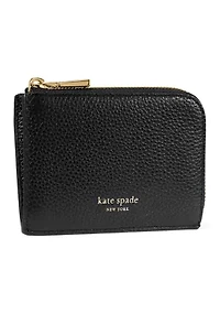 Mini Glazed Leather Zip Card Case