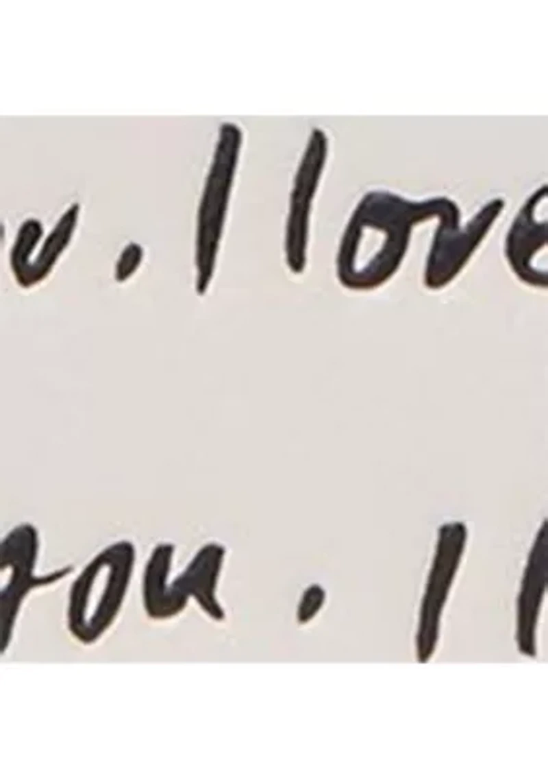 "I Love You" Embossed Leather Mini Zip Card Case 