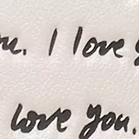 Grace "I Love You" Script Embossed Leather Mini Bag