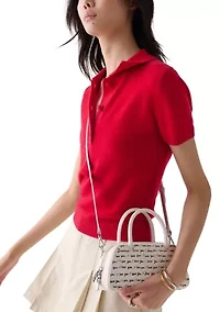 Grace "I Love You" Script Embossed Leather Mini Bag