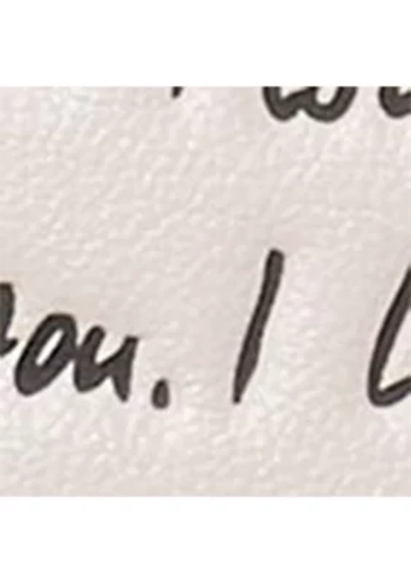 Grace "I Love You" Script Embossed Leather Mini Bag