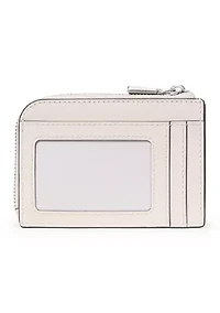Smooth Leather "Best Seller" Print Mini Zip Card Case 