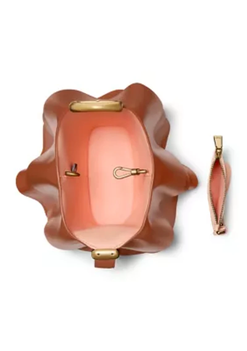 Halo Ruffle Mini Crossbody Bucket Bag