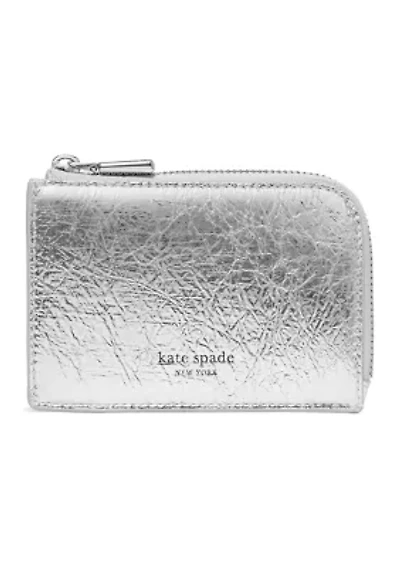 Crinkle Metallic Mini Zip Card Case