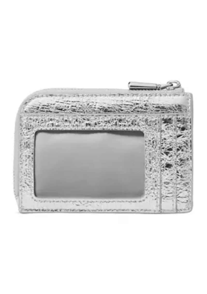 Crinkle Metallic Mini Zip Card Case