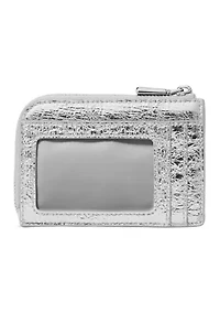 Crinkle Metallic Mini Zip Card Case