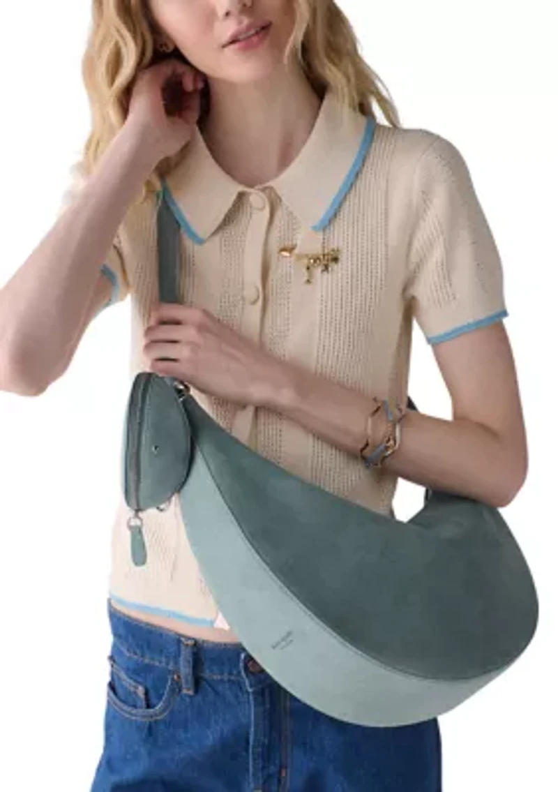 Duo Suede Large Crossbody Bag