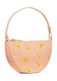 Banana Print Leather Wristlet