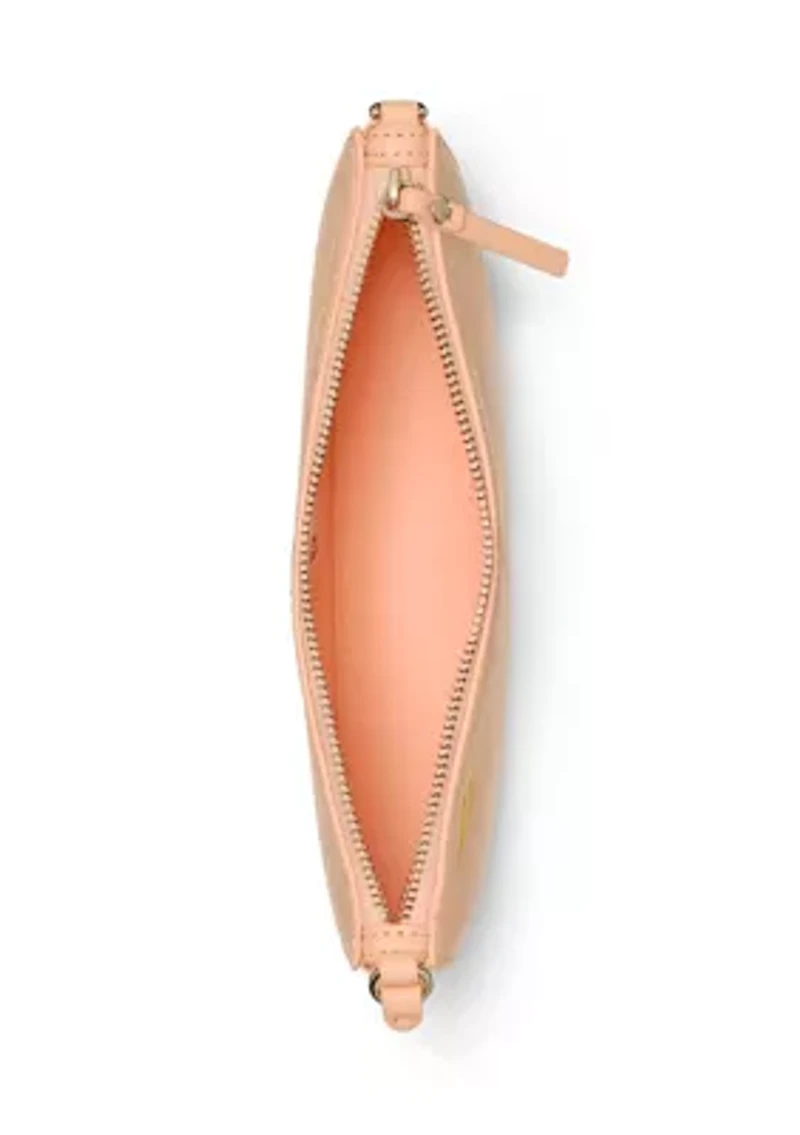 Banana Print Leather Wristlet