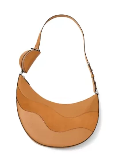Duo Wavy Suede Large Crossbody Bag