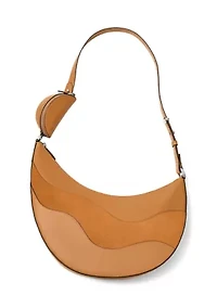 Duo Wavy Suede Large Crossbody Bag