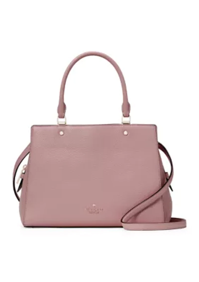 Leila Pebbled Leather Medium Triple Compartment Satchel