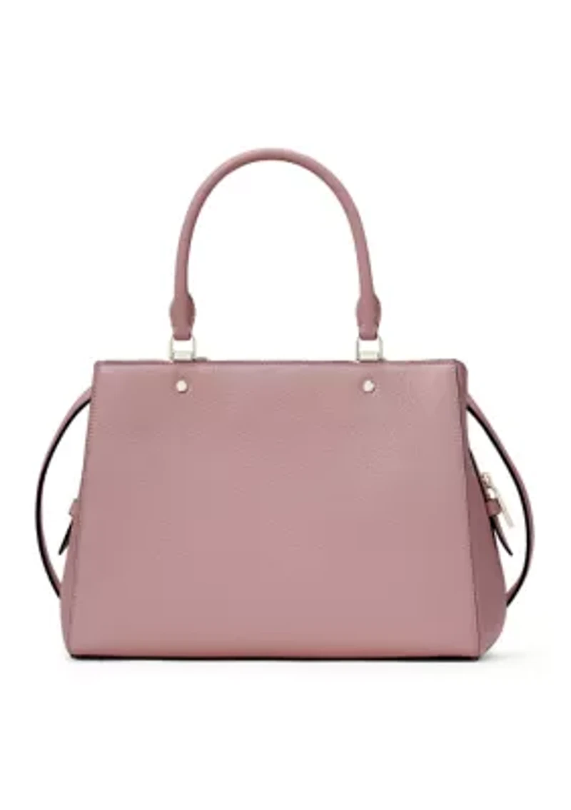 Leila Pebbled Leather Medium Triple Compartment Satchel