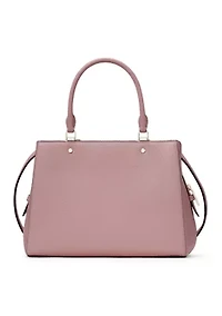Leila Pebbled Leather Medium Triple Compartment Satchel