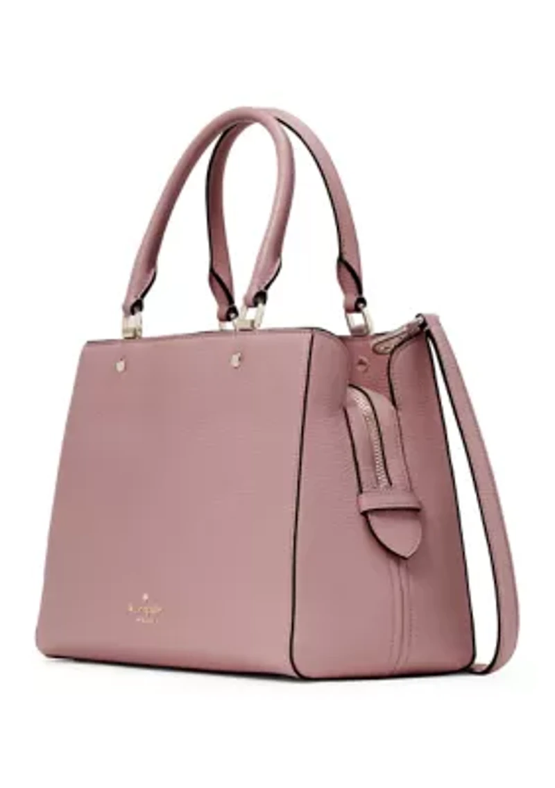 Leila Pebbled Leather Medium Triple Compartment Satchel