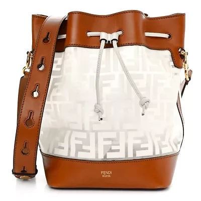 Fendi TPU FF Vitello Aura F is Fendi Grande Mon Tresor Bucket Bag White Cuoio -FINAL SALE NO RETURNS
