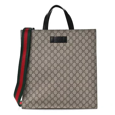 Gucci Two-Way Tote Bag GG Supreme -FINAL SALE NO RETURNS