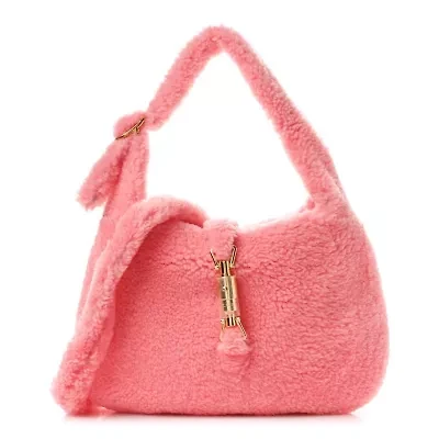 Gucci Shearling Small Jackie 1961 Shoulder Bag Lotus Pink -FINAL SALE NO RETURNS