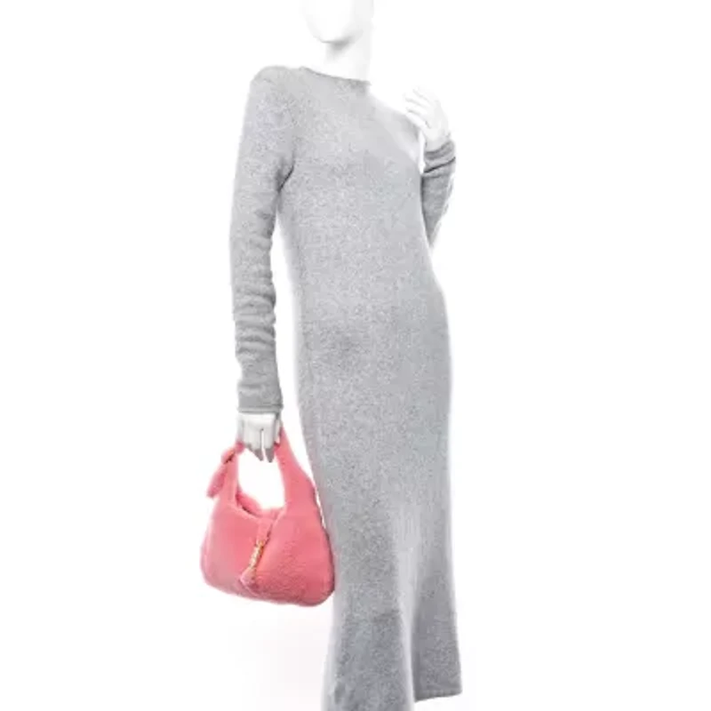 Gucci Shearling Small Jackie 1961 Shoulder Bag Lotus Pink -FINAL SALE NO RETURNS