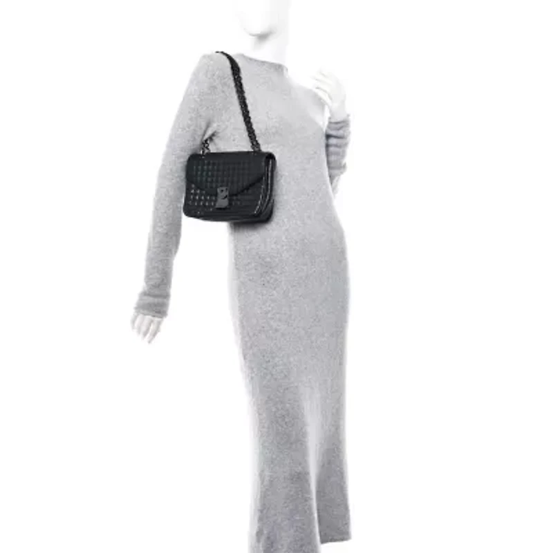 Celine Calfskin Quilted Medium C Bag Black -FINAL SALE NO RETURNS