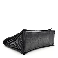 Balenciaga Crushed Calfskin Quilted Matte Black Hardware Medium Crush Chain Bag Black -FINAL SALE NO RETURNS