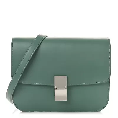 Celine Box Calfskin Medium Classic Box Flap Bag Jade -FINAL SALE NO RETURNS