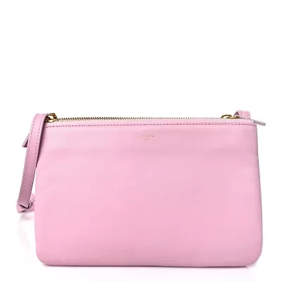 Celine Lambskin Small Trio Crossbody Bag Fuchsia -FINAL SALE NO RETURNS