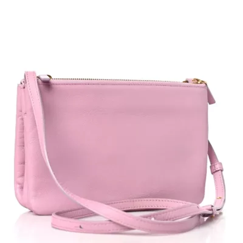 Celine Lambskin Small Trio Crossbody Bag Fuchsia -FINAL SALE NO RETURNS