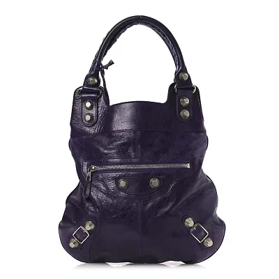 Balenciaga Agneau Giant 21 Silver Hardware Slim Hobo Sapphire -FINAL SALE NO RETURNS