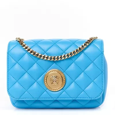 Versace Nappa Quilted Small Medusa Chain Crossbody Red -FINAL SALE NO RETURNS