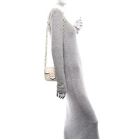 Gucci Calfskin Matelasse Monochrome GG Marmont Chain Mini Belt Bag Black -FINAL SALE NO RETURNS