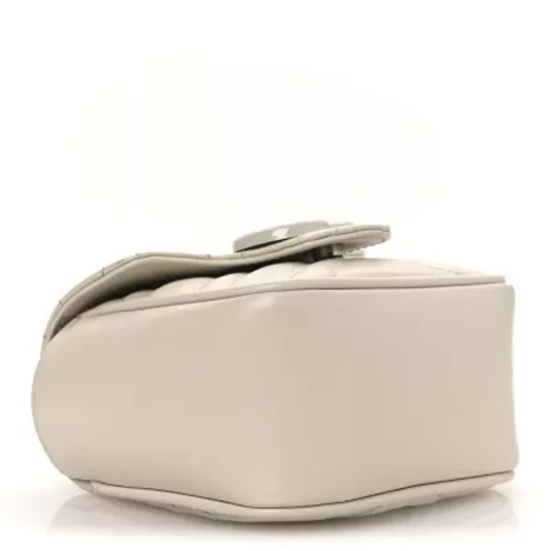 Gucci Calfskin Matelasse Monochrome GG Marmont Chain Mini Belt Bag Black -FINAL SALE NO RETURNS