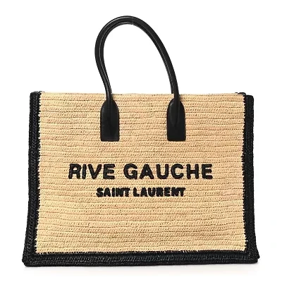 Saint Laurent Raffia Rive Gauche Tote -FINAL SALE NO RETURNS