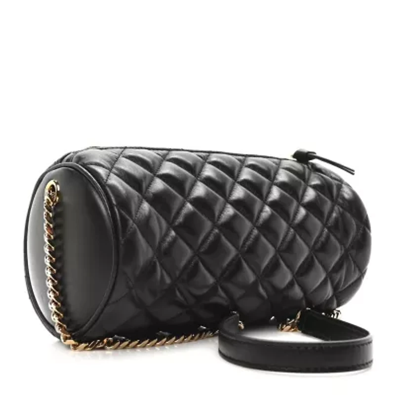 Versace Nappa Quilted Medusa Shoulder Bag Black -FINAL SALE NO RETURNS