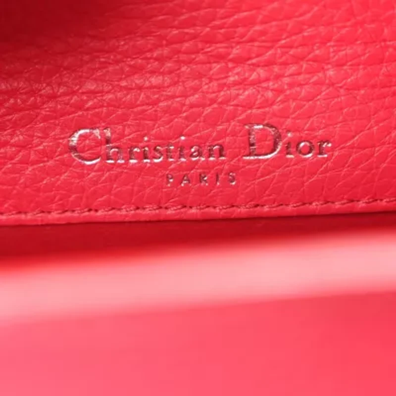 Dior Grained Calfskin Bar Tote Coquelicot -FINAL SALE NO RETURNS