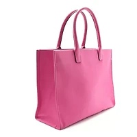 Versace Canvas Calfskin Large La Medusa Tote Bag Fuchsia -FINAL SALE NO RETURNS