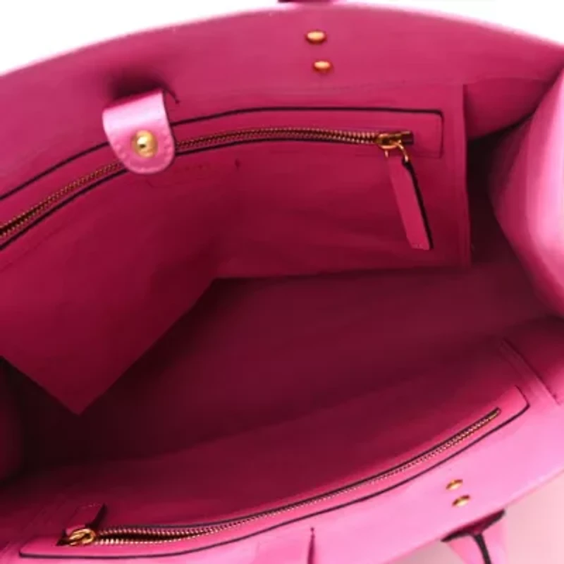 Versace Canvas Calfskin Large La Medusa Tote Bag Fuchsia -FINAL SALE NO RETURNS