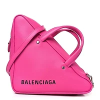 Balenciaga Shiny Day Calfskin S Triangle Duffle Pink -FINAL SALE NO RETURNS