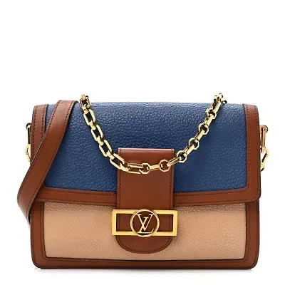 Louis Vuitton Taurillon Dauphine MM Blue Beige -FINAL SALE NO RETURNS