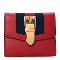 Gucci Calfskin Sylvie Wallet  Hibiscus Red -FINAL SALE NO RETURNS